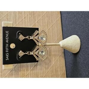Elegant Crystal Drop Earrings by Saks Fifth Avenue